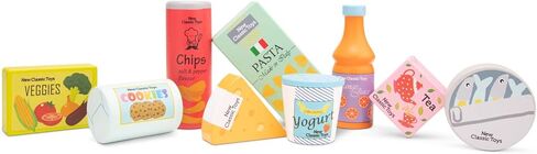 New Classic Toys Wooden Ice Cream Set Pretend Play Toy for Kids Cooking Simulation Educational Toys and Color Perception Toy for Preschool Age Toddlers Boys Girls in Kuwait