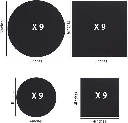 36 Pieces 4 inch Round Black Cards Cardstock Thick Kraft Paper Coaster Cards Blank Cardstock Slices for Mandala Painting DIY Coasters Painting Writing and Decorations (Black) in Kuwait