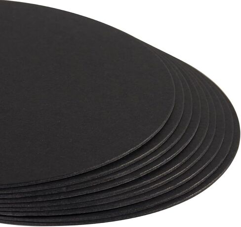 36 Pieces 4 inch Round Black Cards Cardstock Thick Kraft Paper Coaster Cards Blank Cardstock Slices for Mandala Painting DIY Coasters Painting Writing and Decorations (Black) in Kuwait