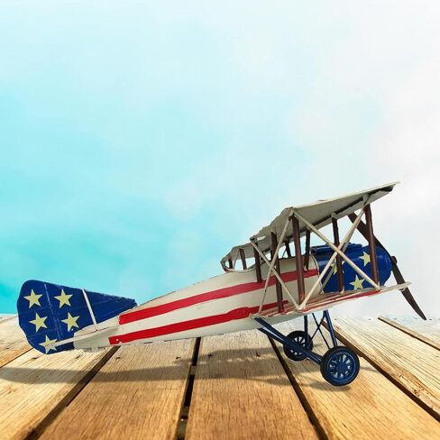 Vintage Style Metal Airplane Decorations (Blue 3-Propeller Plane) in Saudi Arabia