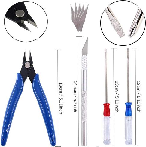55Pcs Gundam Model Tool Kit Gunpla Tools Set Bandai Hobby Model Tools Kits Gundam Modeler Basic Tools for Gundam Hobby Car Airplane Building in Kuwait