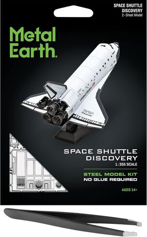 مجموعة نماذج معدنية ثلاثية الأبعاد لمكوك الفضاء ديسكفري الإصدار الملون من Metal Earth Fascinations مع ملاقط in Saudi Arabia