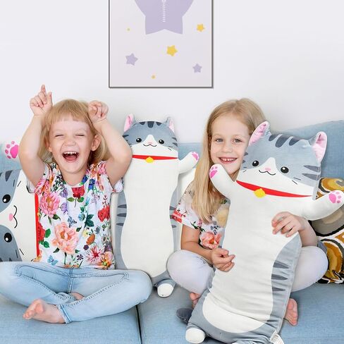وسادة قطيفة طويلة من BenBen، وسادة جسم حيوان محشو للقطط، 20 بوصة/50 سم، لعبة إسفنجية ناعمة لطيفة هدية للأطفال والشباب in Kuwait