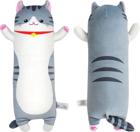 وسادة قطيفة طويلة من BenBen، وسادة جسم حيوان محشو للقطط، 20 بوصة/50 سم، لعبة إسفنجية ناعمة لطيفة هدية للأطفال والشباب in Kuwait