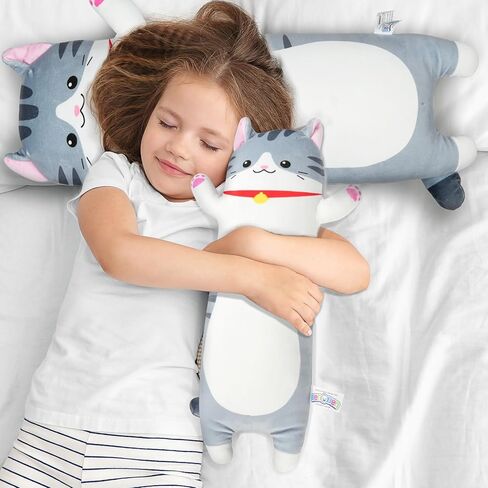 وسادة قطيفة طويلة من BenBen، وسادة جسم حيوان محشو للقطط، 20 بوصة/50 سم، لعبة إسفنجية ناعمة لطيفة هدية للأطفال والشباب in Kuwait