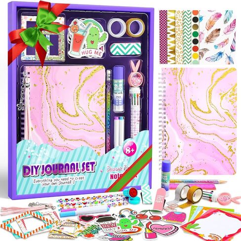 BALORIZ DIY Journal Kit for Girls - Gifts for Girls Age 8-14 Year Old, Christmas Birthday Gift Ideas for Teen Girls,Stationery Set, Art & Crafts for Tweens, Scrapbook Kit & Diary Set in Kuwait