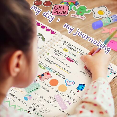 BALORIZ DIY Journal Kit for Girls - Gifts for Girls Age 8-14 Year Old, Christmas Birthday Gift Ideas for Teen Girls,Stationery Set, Art & Crafts for Tweens, Scrapbook Kit & Diary Set in Kuwait