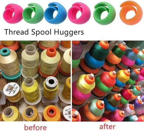 YEQIN 12 Pieces Thread Spool Huggers/Thread Spool Savers -Prevent Thread Tails from Unwinding - No Loose Ends for Sewing and Embroidery Machine Thread Spools in Saudi Arabia