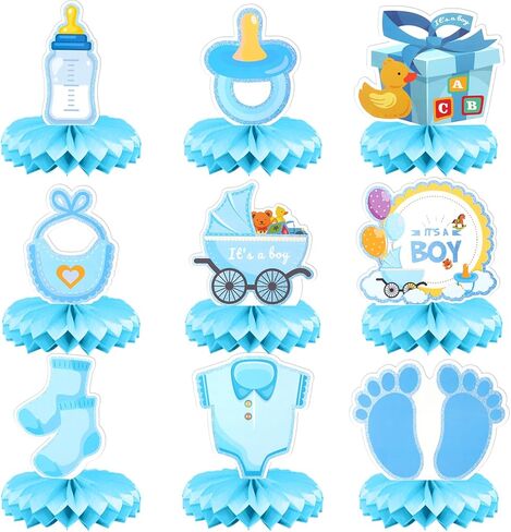 9pcs Big Blue Baby Shower Decorations for Boy, Boy Baby Shower Decorations, Its a Boy Centerpieces for Table, Baby Shower Centerpieces for Boys in Kuwait