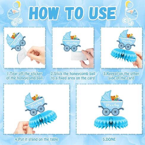 9pcs Big Blue Baby Shower Decorations for Boy, Boy Baby Shower Decorations, Its a Boy Centerpieces for Table, Baby Shower Centerpieces for Boys in Kuwait