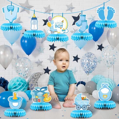 9pcs Big Blue Baby Shower Decorations for Boy, Boy Baby Shower Decorations, Its a Boy Centerpieces for Table, Baby Shower Centerpieces for Boys in Kuwait