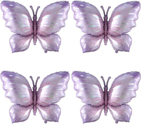 Butterfly Balloons 4 Pieces 40inch Blue Purple Butterfly Foil Mylar Balloons for Butterfly Themed Party Wedding Birthday Baby Shower Party Decoration (Blue) in Saudi Arabia
