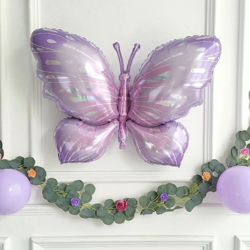 Butterfly Balloons 4 Pieces 40inch Blue Purple Butterfly Foil Mylar Balloons for Butterfly Themed Party Wedding Birthday Baby Shower Party Decoration (Blue) in Saudi Arabia