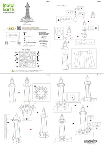 Metal Earth Lighthouse 3D Metal Model Kit Bundle with Tweezers Fascinations in Saudi Arabia