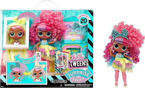 L.O.L. Surprise! Tweens Surprise Swap Curls-2-Crimps Cora Fashion Doll with 20+ Surprises Including Styling Head and Fabulous Fashions and Accessories – Great Gift for Kids Ages 4+ in Saudi Arabia