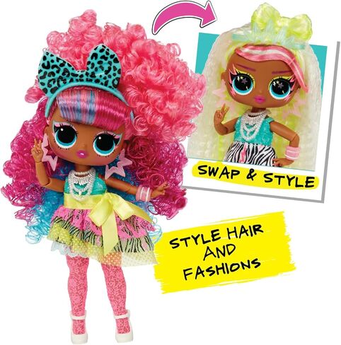 L.O.L. Surprise! Tweens Surprise Swap Curls-2-Crimps Cora Fashion Doll with 20+ Surprises Including Styling Head and Fabulous Fashions and Accessories – Great Gift for Kids Ages 4+ in Saudi Arabia