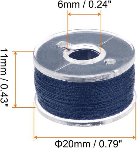 HARFINGTON Prewound Bobbin Thread Set Standard Sizes with 25 Compartments Box for Embroidery and Sewing Machine, Blue in Saudi Arabia
