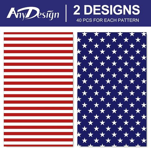 AnyDesign Patriotic Tissue Paper 80 Sheet Stars and Stripes Pattern Tissue Paper 4th of July Wrapping Paper Holiday Art Tissue for Independence Day Memorial Day DIY Gift Packing Supplies, 14 x 20 Inch in Saudi Arabia
