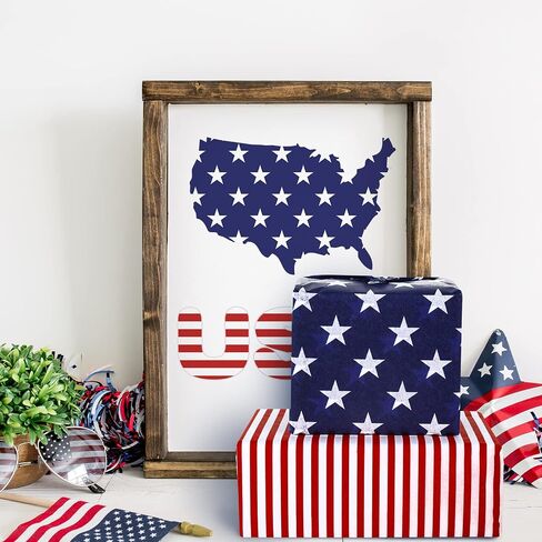 AnyDesign Patriotic Tissue Paper 80 Sheet Stars and Stripes Pattern Tissue Paper 4th of July Wrapping Paper Holiday Art Tissue for Independence Day Memorial Day DIY Gift Packing Supplies, 14 x 20 Inch in Saudi Arabia