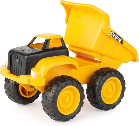 John Deere Dump Truck Toy and Toy Tractor with Loader - Sandbox Toys for Kids - Yellow - Ages 18 Months and Up - 6 Inch, Construction, 2 Count in Saudi Arabia
