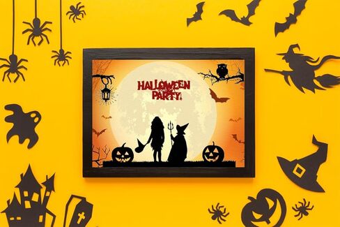 Threetols Halloween Clear Stamps for Card Making, Tree Background Clear Rubber Stamps Witch Bat Pumpkin Stamps for Holiday Card Making Decor DIY Scrapbooking Transparent Album Decor Paper Craft in Kuwait