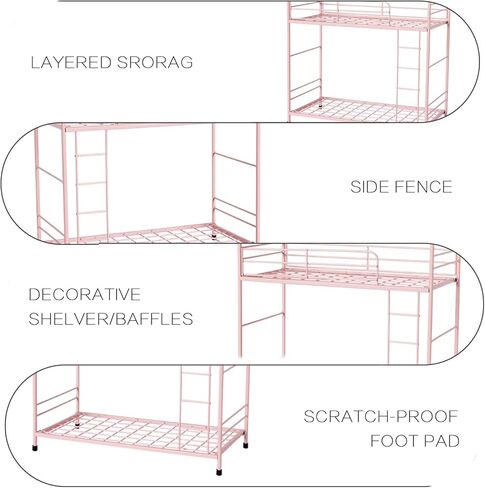 ESTAR SUPPLIES سرير الدمية بطابقين، إكسسوارات أثاث بيت الدمى، سرير اللعب الحديدي للدمى in Kuwait