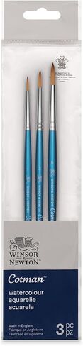 مجموعة فرش الألوان المائية وينسور آند نيوتن كوتمان، مقبض قصير، 5 عبوات in Kuwait