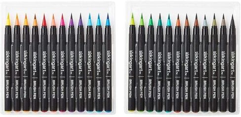 KINGART Pro Brush Pens, 48 Colors for Real Watercolor Painting with Flexible Nylon Brush Tips, Paint Markers for Coloring, Calligraphy and Drawing for Artists and Beginner Painters in Kuwait