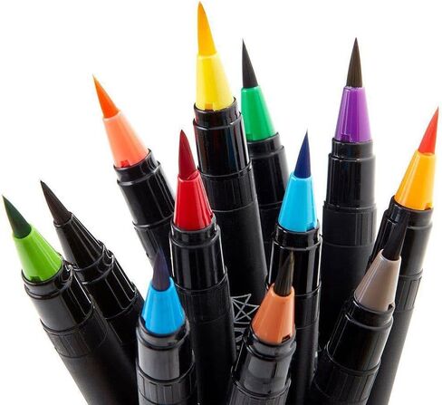 KINGART Pro Brush Pens, 48 Colors for Real Watercolor Painting with Flexible Nylon Brush Tips, Paint Markers for Coloring, Calligraphy and Drawing for Artists and Beginner Painters in Kuwait