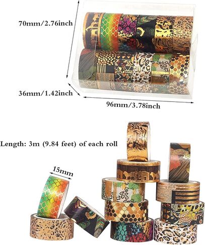 Loving Basso Vintage Washi Tape Set 20 Rolls,Black Decorative Washi Tape for Scrapbooking Supplies,Old Newspaper Antique Retro Wide Masking Tape Sets for Bullet Journal, Planner, DIY Crafts in Kuwait
