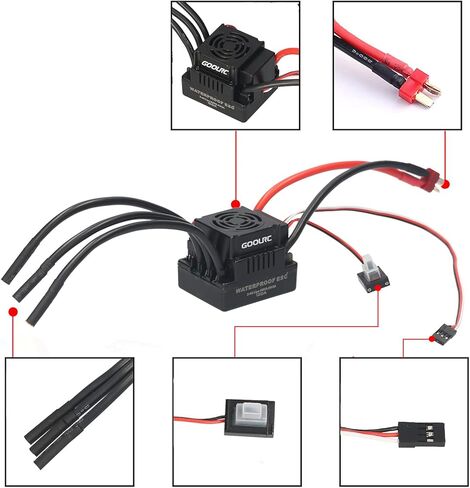 GoolRC الأصلي S3670 2850KV محرك بدون فرشاة بدون مستشعر 120A بدون فرشاة ESC ومجموعة بطاقة البرنامج لشاحنة سيارة RC 1/8 in Kuwait