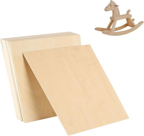 Yeecheng 12 حزمة من صفائح خشب الزيزفون غير المكتملة مقاس 12 × 12 بوصة للحرف اليدوية، صفائح خشب رقائقي سميكة مقاس 1/16 بوصة مع أسطح ناعمة وألواح خشبية مربعة للحلي الخشبية DIY والرسم والنماذج المعمارية. in Kuwait