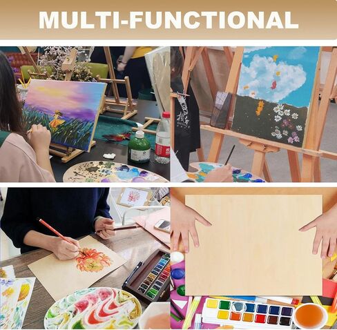 Yeecheng 12 حزمة من صفائح خشب الزيزفون غير المكتملة مقاس 12 × 12 بوصة للحرف اليدوية، صفائح خشب رقائقي سميكة مقاس 1/16 بوصة مع أسطح ناعمة وألواح خشبية مربعة للحلي الخشبية DIY والرسم والنماذج المعمارية. in Kuwait