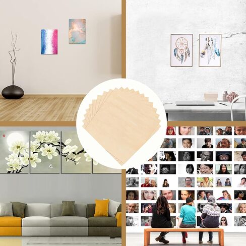 Yeecheng 12 حزمة من صفائح خشب الزيزفون غير المكتملة مقاس 12 × 12 بوصة للحرف اليدوية، صفائح خشب رقائقي سميكة مقاس 1/16 بوصة مع أسطح ناعمة وألواح خشبية مربعة للحلي الخشبية DIY والرسم والنماذج المعمارية. in Kuwait
