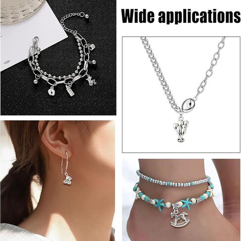 DanLingJewelry 100 جهاز كمبيوتر شخصى 10 أنماط الطفل موضوع سبائك نمط التبت المعلقات أقدام زجاجة الرضاعة هزاز الحصان الدب سحر DIY بها بنفسك صنع المجوهرات in Saudi Arabia