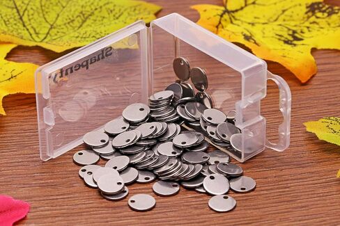 Shapenty Small Round Stainless Steel Flat Blank Stamping Tag Pendants Mini Discs for Bracelet Earring Necklace Chain Charms Jewelry Making and Specialized Photo Number Alphabet Stamping, 100PCS (12MM) in Saudi Arabia