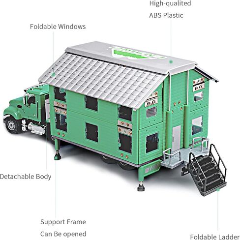 لعبة سيارة شاحنة التخييم الفاخرة من FUBARBAR - لعبة سيارة RV معدنية قوية مثالية للأولاد والبنات بعمر 3 4 5 6 سنوات - مغامرات رائعة أثناء اللعب (أحمر) in Kuwait