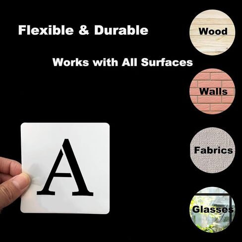1 Inch Alphabet Letter Stencils for Painting - 70 Pack Letter and Number Stencil Templates with Signs for Painting on Wood, Reusable Letters and Numbers Stencils for Chalkboard Wood Signs & Wall Art in Saudi Arabia