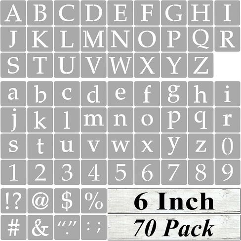 1 Inch Alphabet Letter Stencils for Painting - 70 Pack Letter and Number Stencil Templates with Signs for Painting on Wood, Reusable Letters and Numbers Stencils for Chalkboard Wood Signs & Wall Art in Saudi Arabia