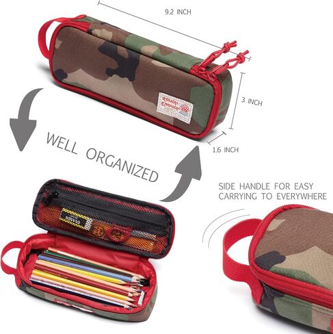 Rough Enough Small Pencil Case for Adults Boys Preppy Teens School Office Stationary Art Supplies Cordura Army Camo in Saudi Arabia