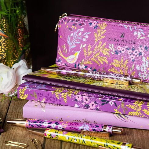 Portico Designs Pencil Case Sara Miller London Faux Leather Small Zippered Pouch, Purple in Kuwait