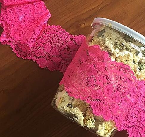 LACE REALM 2.5 Inches Wide Lace Purple Lace Stretch Lace Ribbon Trim with Floral Pattern for Cards, Sewing, Hair Bow, Gift Package Wrapping & Crafts (Dark Purple)… in Kuwait