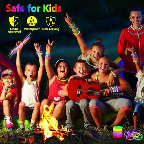 400 عصا متوهجة كبيرة الحجم تتوهج في الظلام لوازم الحفلات 8 بوصات مع موصلات للأساور والقلائد المتوهجة في الرابع من يوليو حزمة العصي المتوهجة لحفلات الهالوين وديكورات حفلات النيون in Kuwait