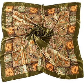 وشاح EIysee للسيدات مقاس 35 × 35 بنمط عصري كبير مربع يشبه الحرير وشاح الرأس للنوم ورقبة من الساتان للهدايا... in Kuwait