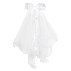 حجاب الزفاف للعرائس، حجاب فيونكة الشعر الأبيض، إكسسوارات شعر الزفاف للعروس وصيفة العروس، حجاب طويل مع مشط، طرحة زفاف لؤلؤية، زينة حفلات العازبة، العروس لتكون هدية دش الزفاف in Kuwait