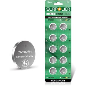 【ضمان لمدة 5 سنوات】بطارية ليثيوم SURPOWER CR2025 3V لحزمة المفاتيح 2025-10 in Kuwait