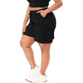 Eytino Womens Plus Size Hiking Cargo Shorts Lightweight Active Athletic Shorts Running Summer Shorts with Pockets(1X-5X)