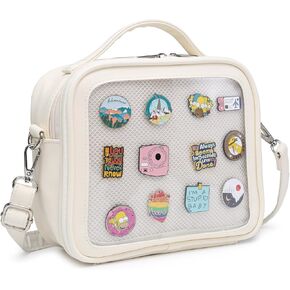 RAINBOW SMILE Ita Bag Kawaii Crossbody Purse Bag Messenger Clear Shoulder Bags Pin Display Bag