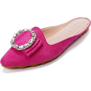 VYKF Mules for Women Flats Comfortable Slip on Backless Loafers Closed Toe Slides Women's Pointed Toe Mules Shoes in Kuwait