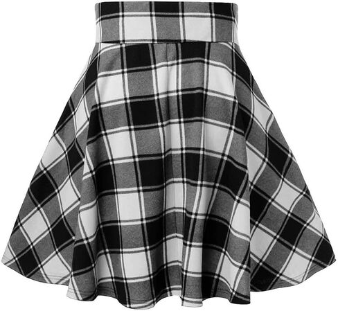 chouyatou Women's Versatile Lace Up High Waist A-Line Plaid Mini Skater Skirt in Saudi Arabia